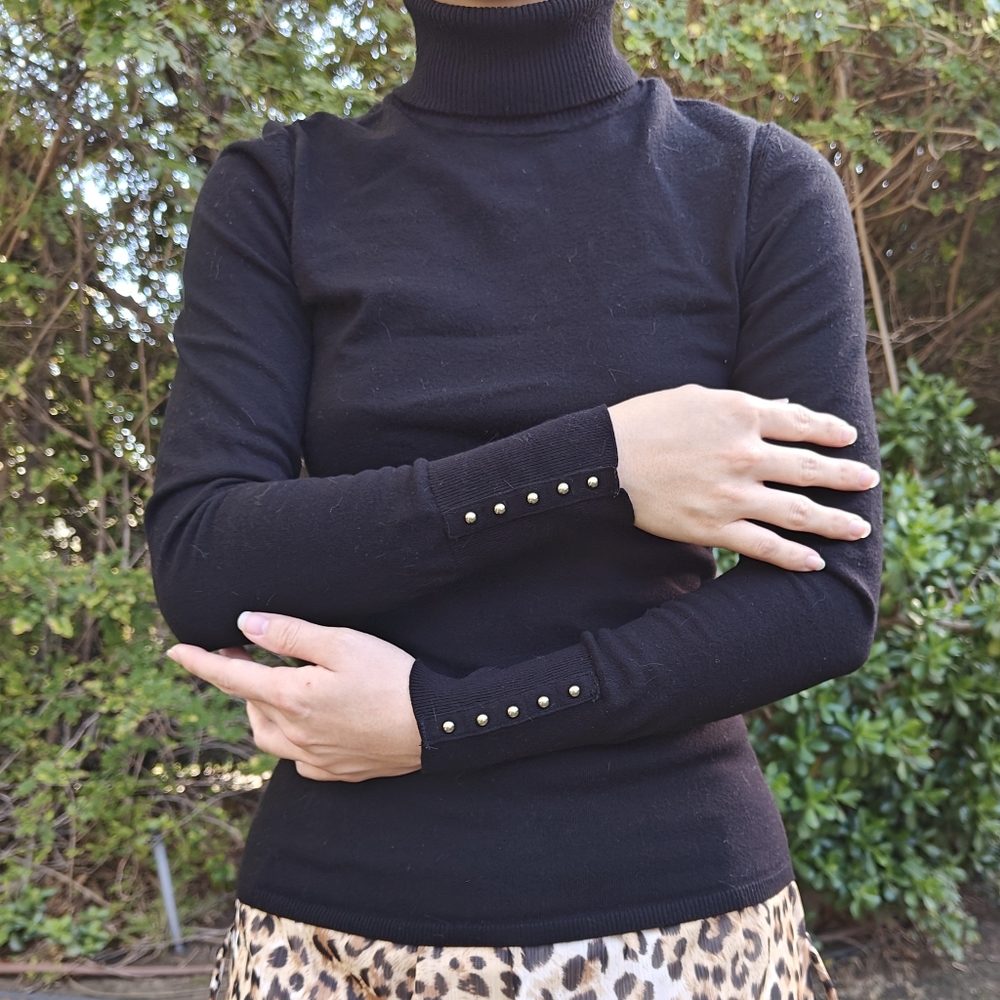 Black turtleneck sweater